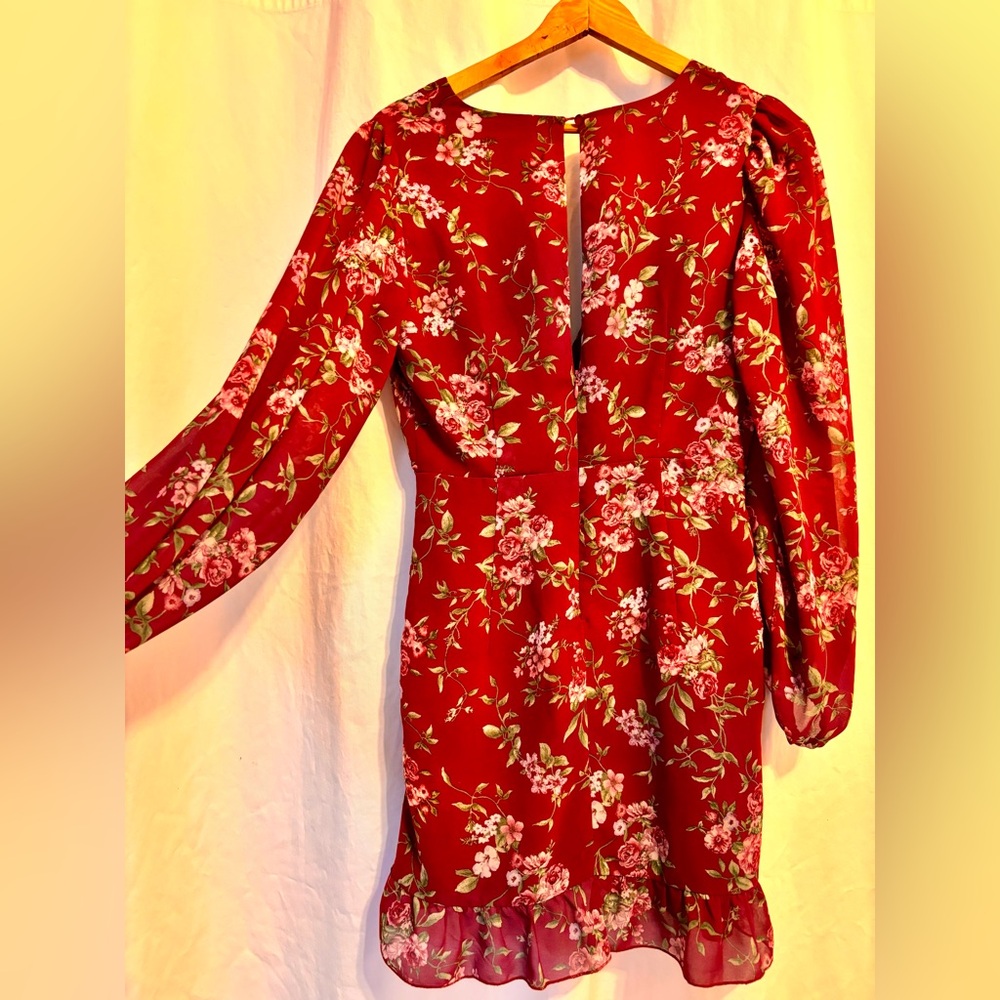 Cocktail Floral red dress